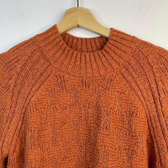 Prana Sky Meadow Chunky Knit mock Neck Cotton Blend Slouchy sweater womens S New - Picture 3 of 15